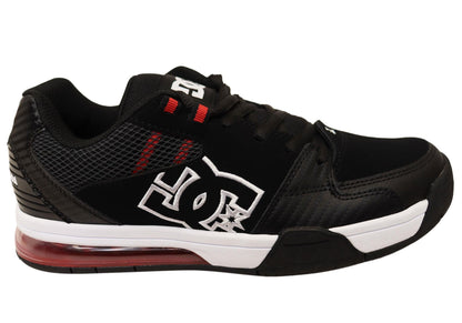 DC Shoes Mens Comfortable Leather Versatile Shoes Black White Red