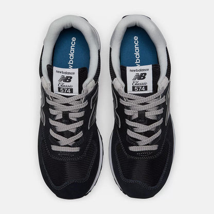 Men's Wide Fit New Balance ML574EVB Walking/Running Trainers - Exclusive - Black/White ENCAP Width 4E