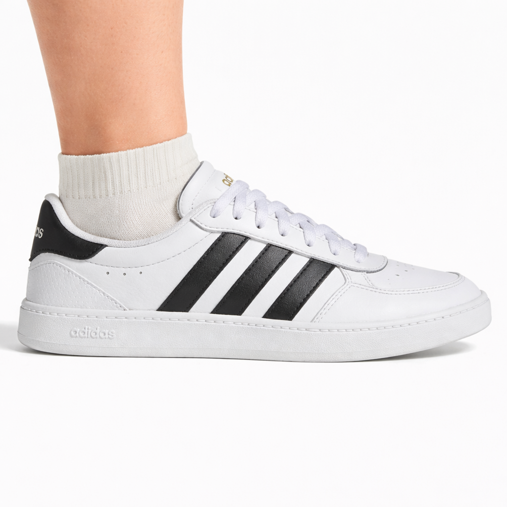 Adidas Women's Breaknet Sleek Sneakers, White / Black, IH5426