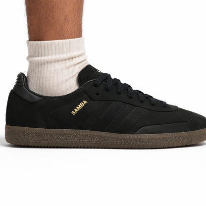 Adidas Originals Men's Black/Gum Samba Sneakers, IG1237 (No Box)