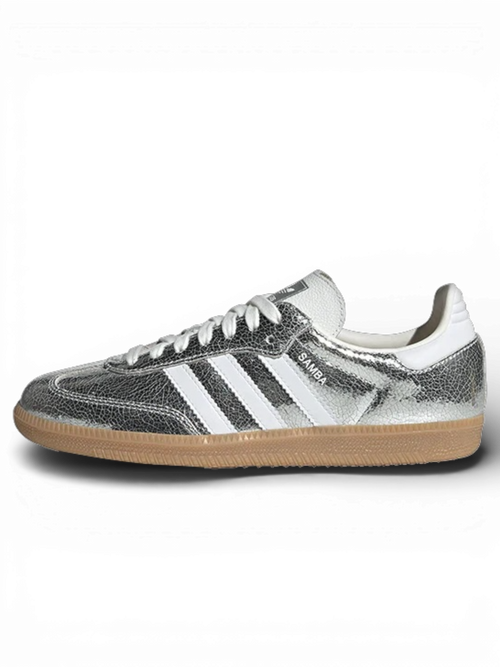 adidas Samba OG Silver Metallic Cracked Leather