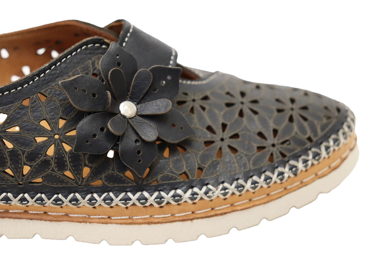 Orizonte Bizette Womens European Leather Comfortable Mary Jane Shoes
