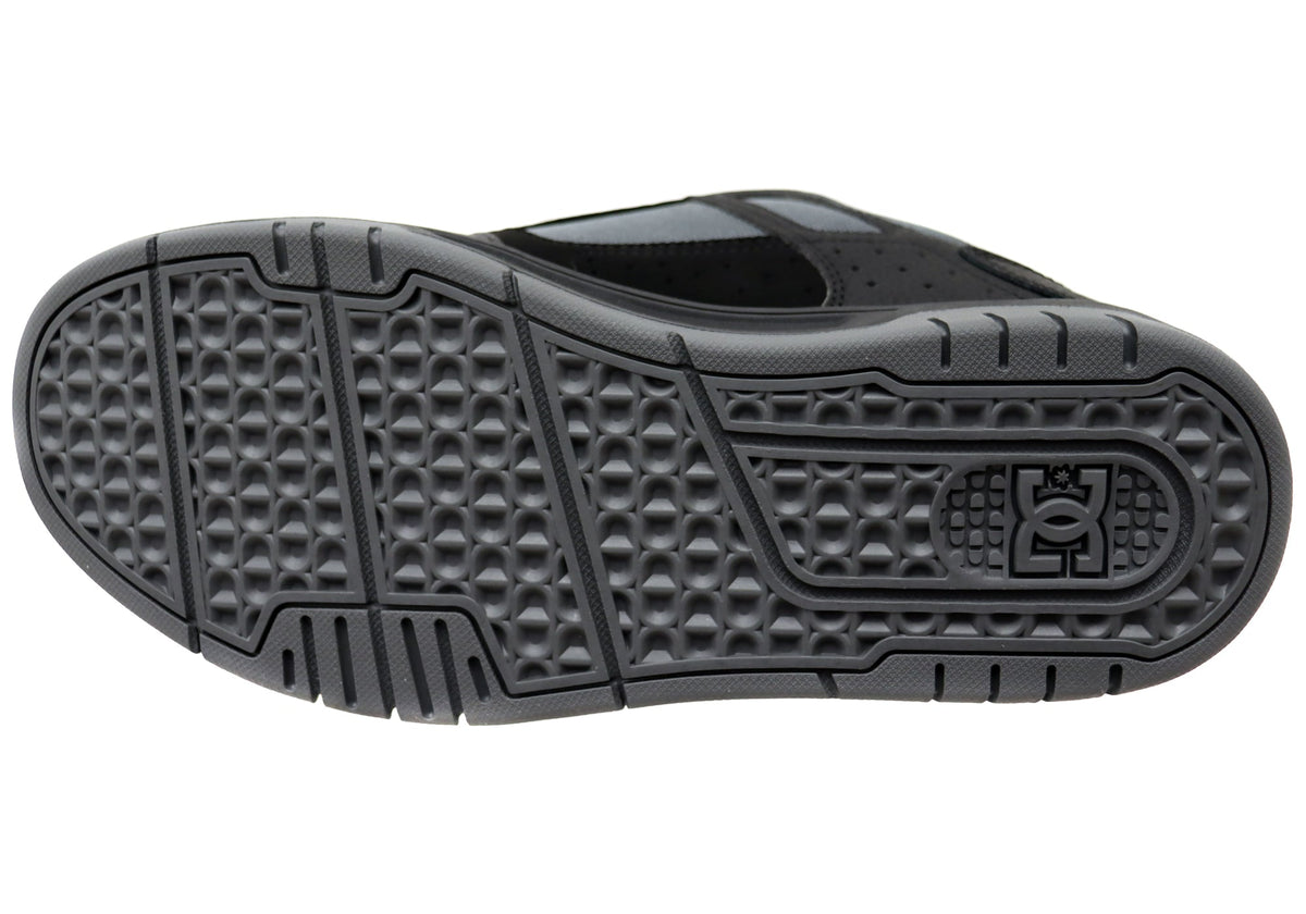 DC Shoes Mens Stag Comfortable Leather Shoes Black Grey Lime