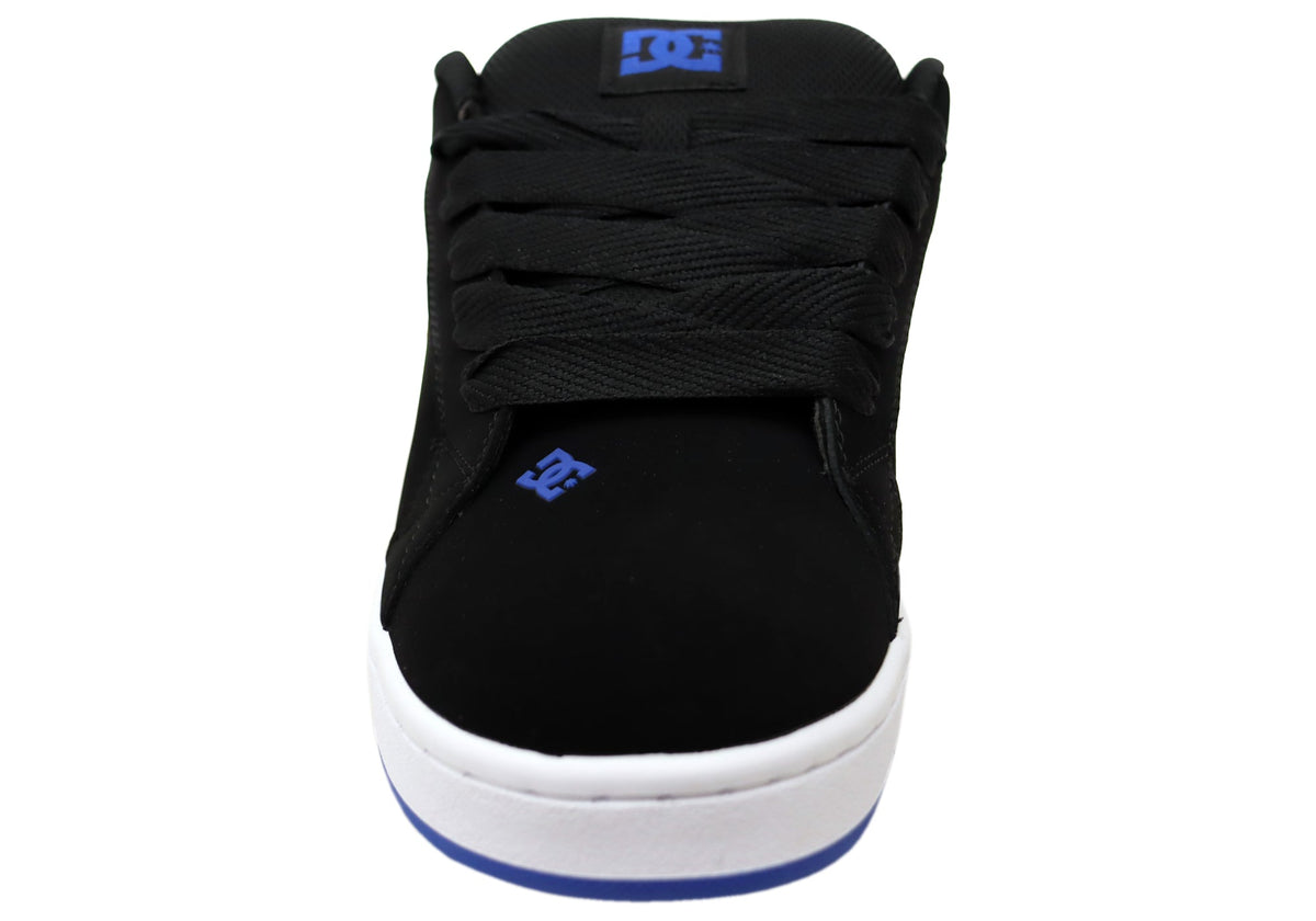 DC Shoes Mens Comfortable Leather Court Graffik Shoes Black Blue