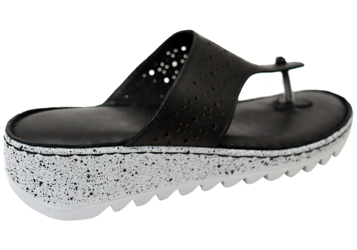Orizonte Beau Womens Comfortable European Leather Thongs Sandals