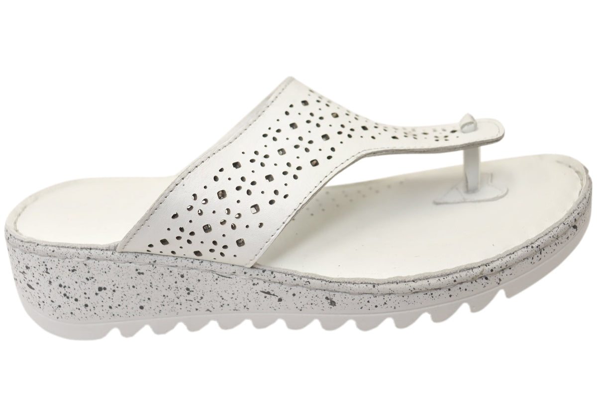 Orizonte Beau Womens Comfortable European Leather Thongs Sandals
