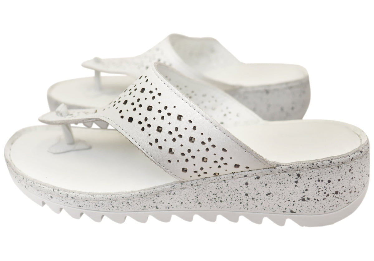 Orizonte Beau Womens Comfortable European Leather Thongs Sandals