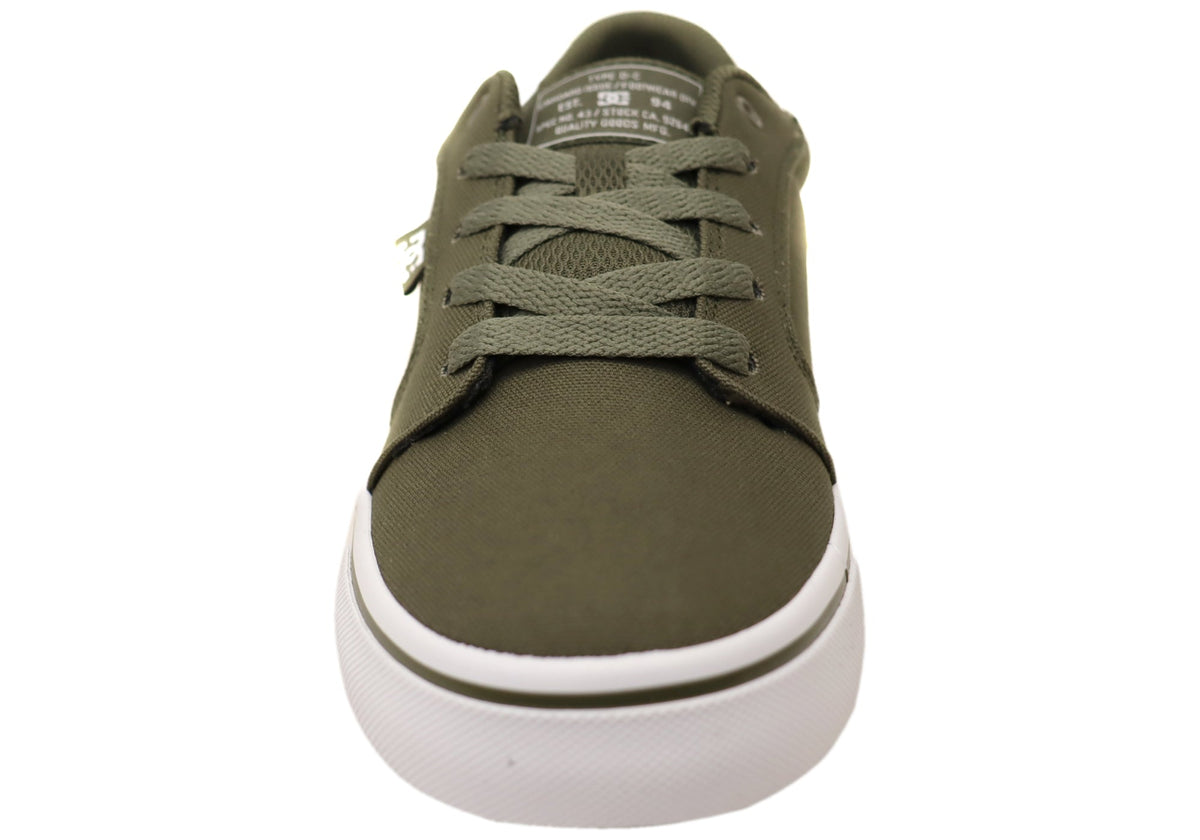 DC Shoes Mens Comfortable Anvil TX Lace Up Shoes Light Olive