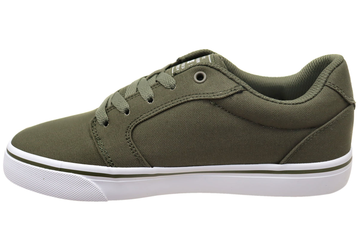 DC Shoes Mens Comfortable Anvil TX Lace Up Shoes Light Olive