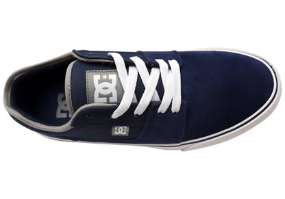 DC Shoes Mens Comfortable Tonik Leather Lace Up Shoes Navy White
