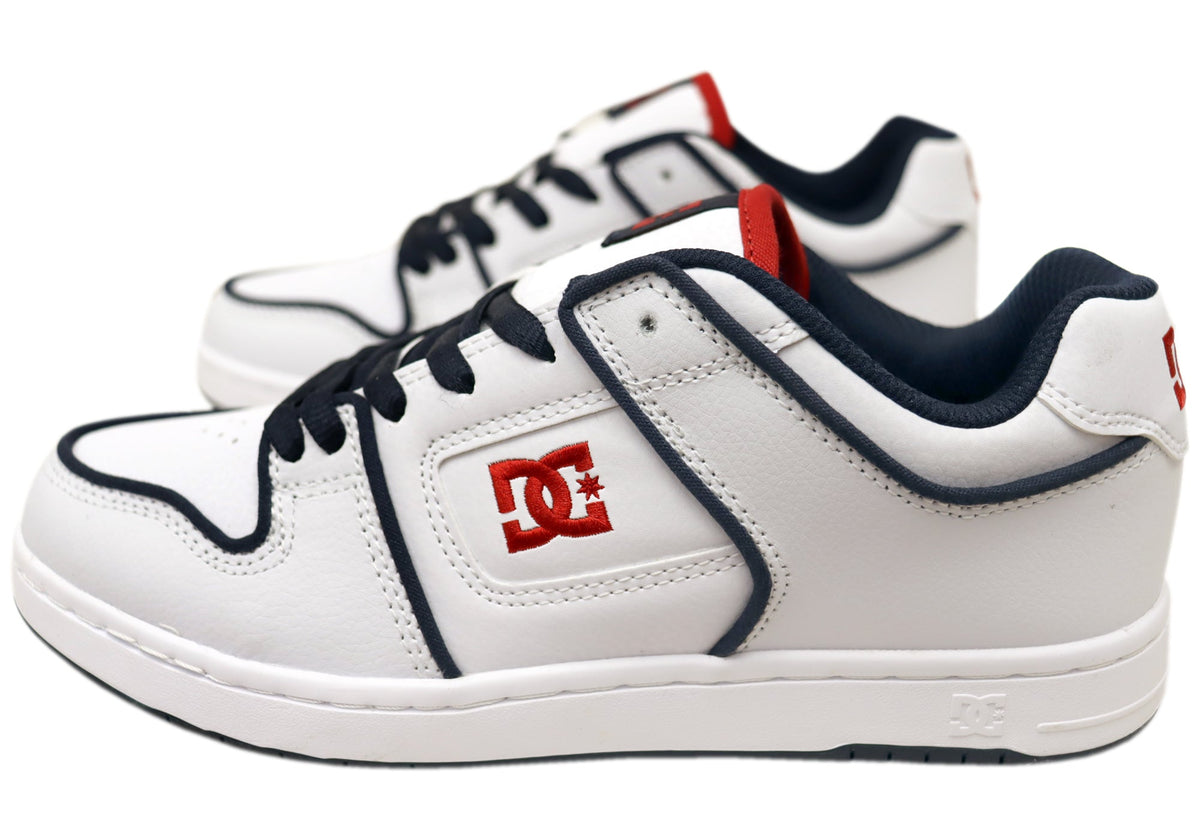 DC Shoes Mens Manteca 4 SE Comfortable Leather Shoes White Red Blue