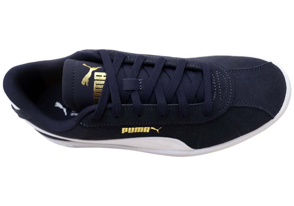 Puma Mens Club II Comfortable Leather Lace Up Sneakers