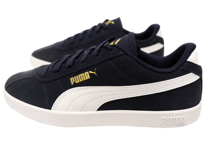 Puma Mens Club II Comfortable Leather Lace Up Sneakers