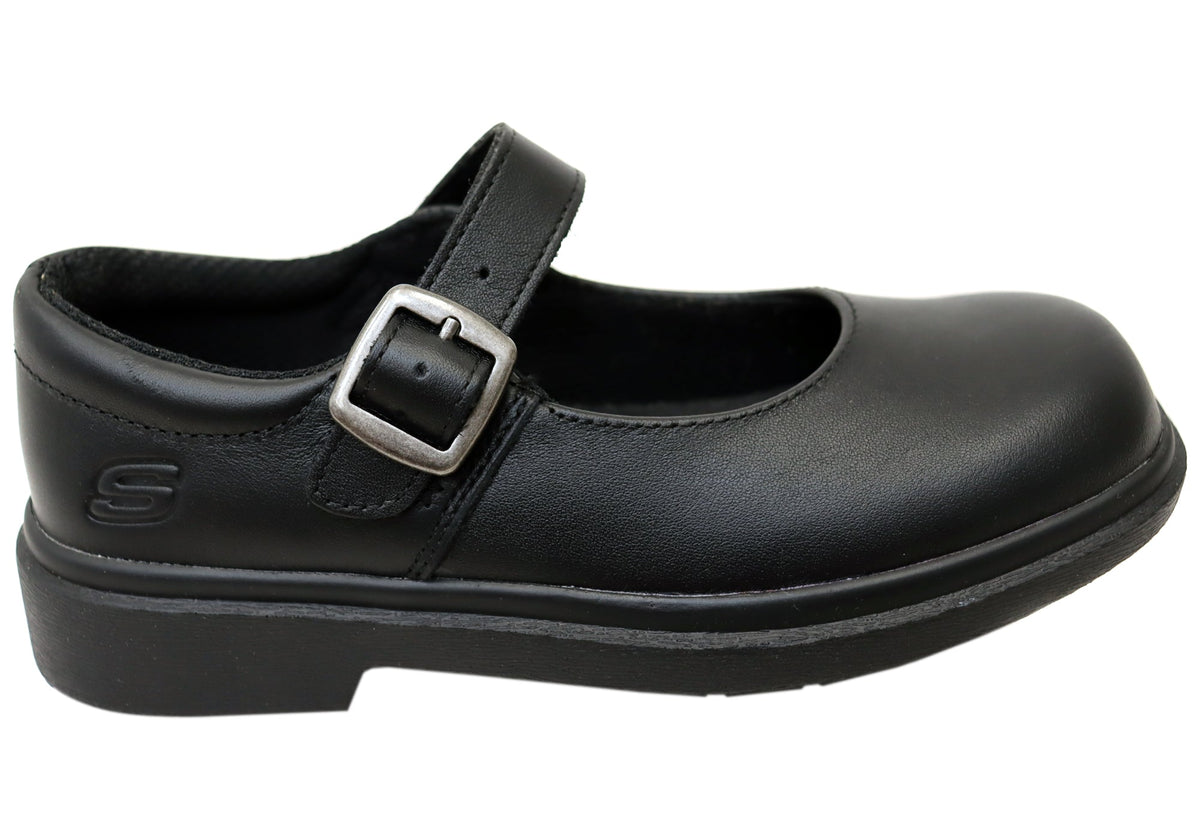 Skechers Kids Girls Smooth Tracks Elegant Steps Leather School Shoes