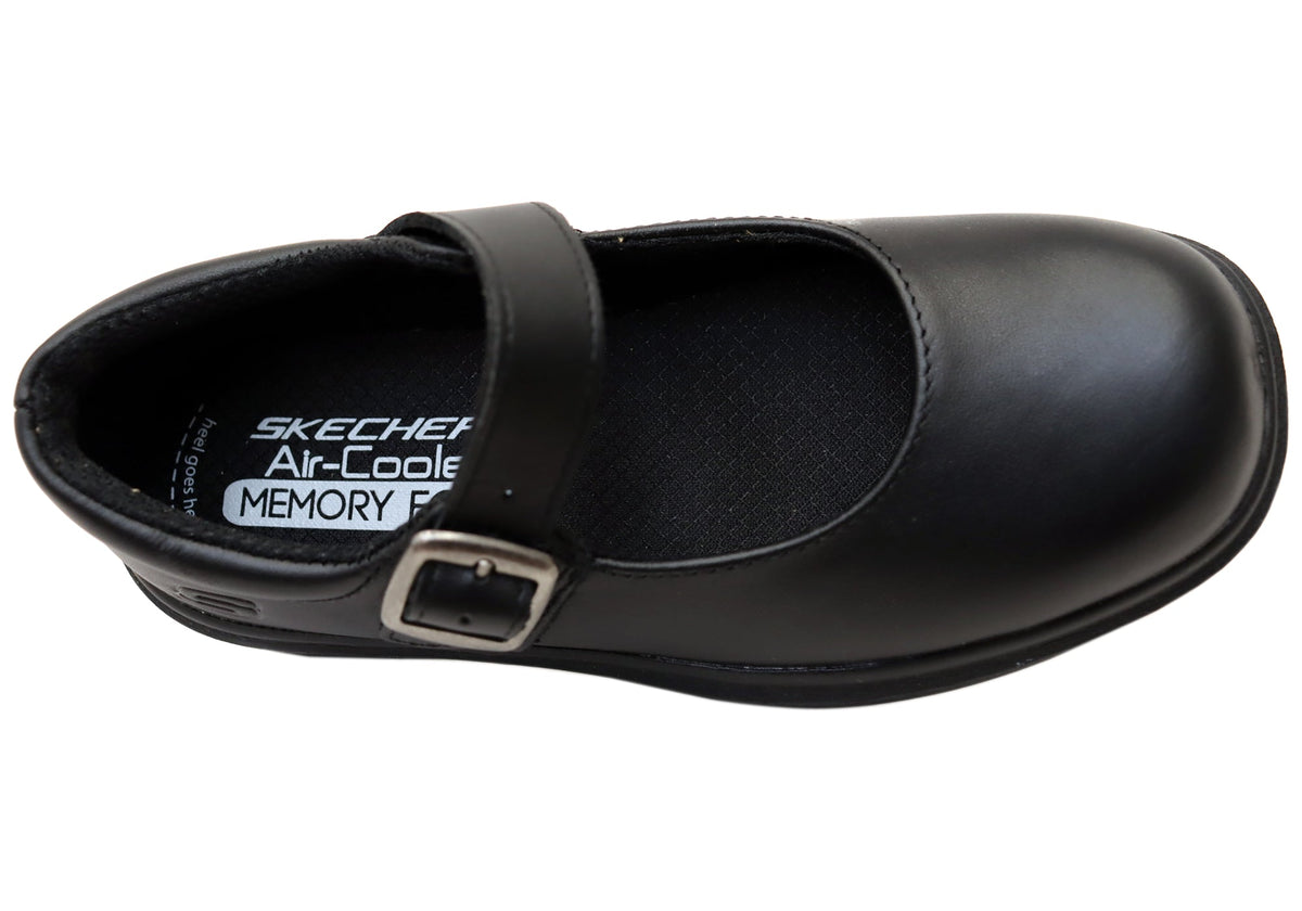 Skechers Kids Girls Smooth Tracks Elegant Steps Leather School Shoes
