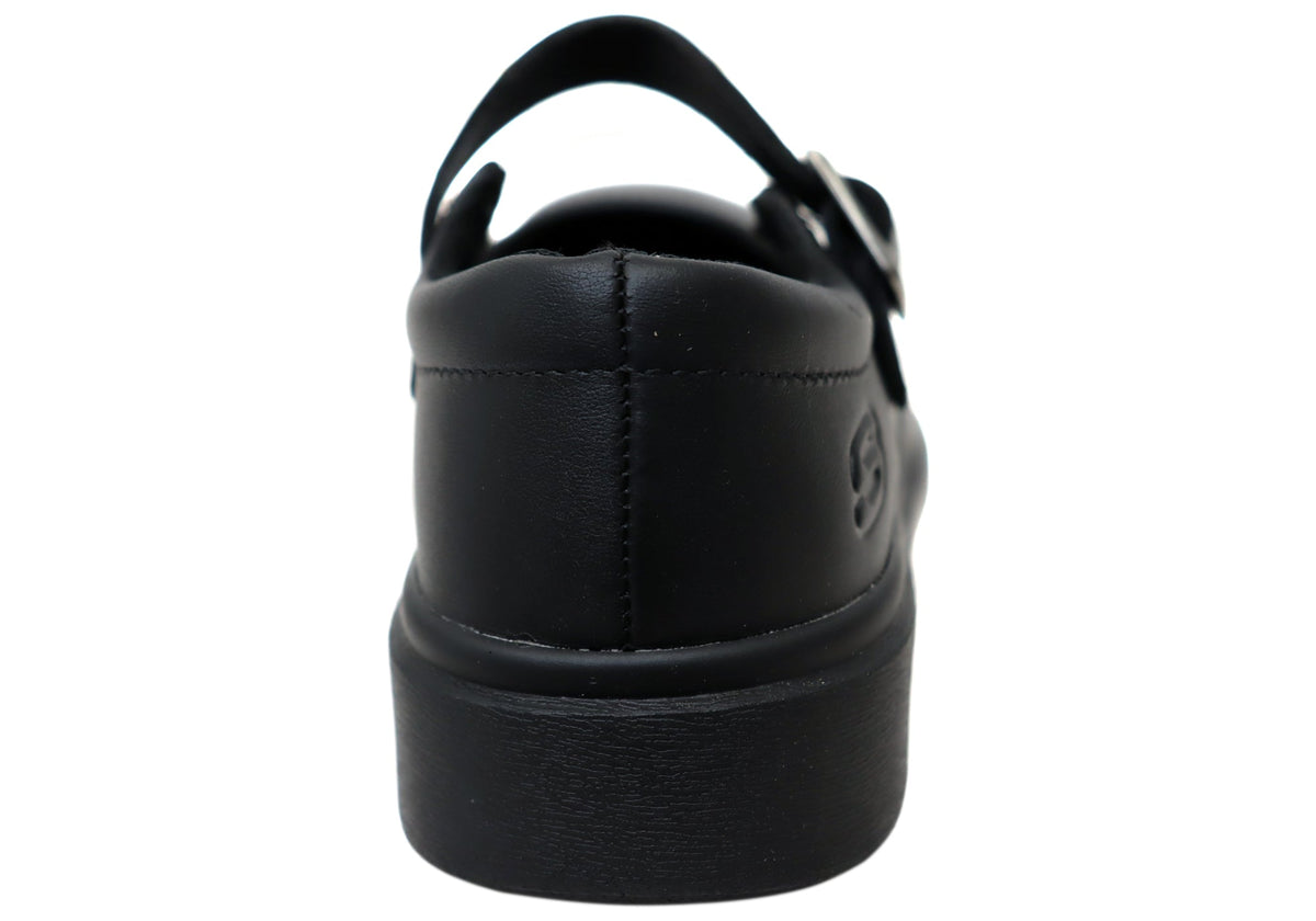 Skechers Kids Girls Smooth Tracks Elegant Steps Leather School Shoes