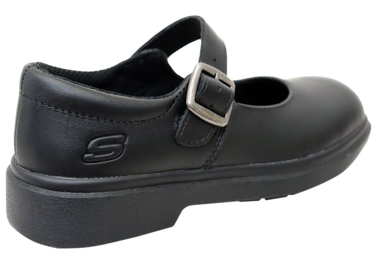 Skechers Kids Girls Smooth Tracks Elegant Steps Leather School Shoes