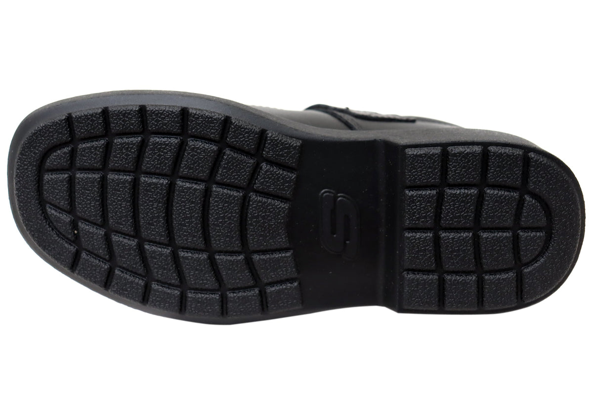 Skechers Kids Girls Smooth Tracks Elegant Steps Leather School Shoes