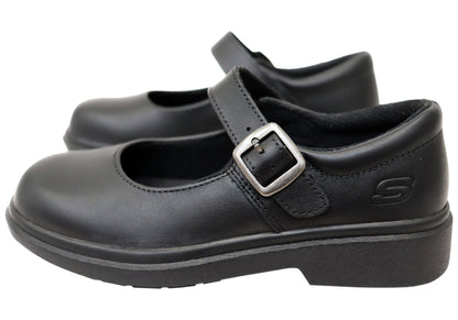 Skechers Kids Girls Smooth Tracks Elegant Steps Leather School Shoes