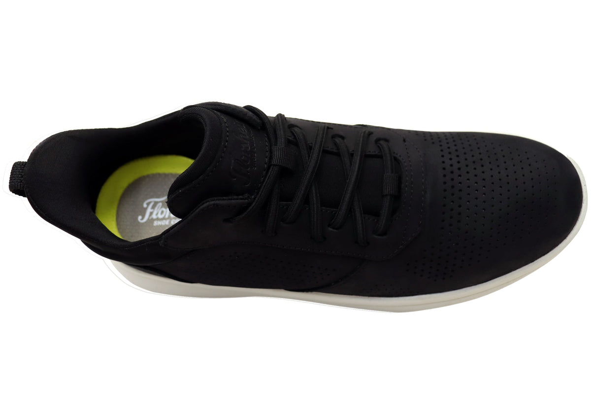 Florsheim Mens Leather EE Extra Wide Fleet Perf Toe Sneakers