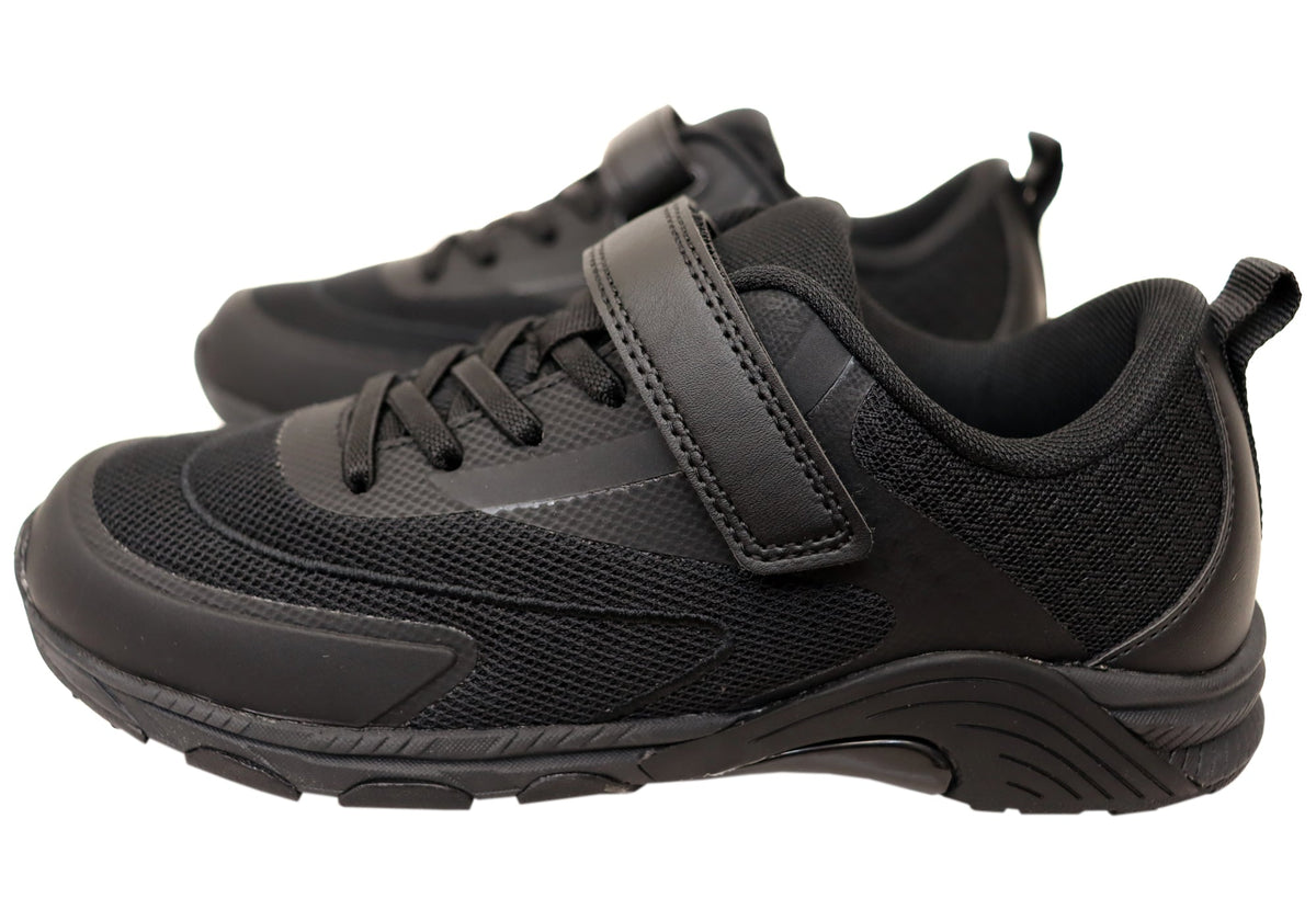 Harrison Nifty Kids Adjustable Strap Athletic Shoes Blackout