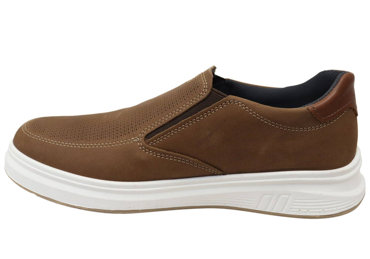Pegada Falcon Mens Slip On Comfortable Brazilian Leather Casual Shoes