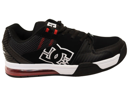 DC Shoes Mens Comfortable Leather Versatile Shoes Black White Red