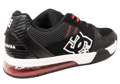 DC Shoes Mens Comfortable Leather Versatile Shoes Black White Red
