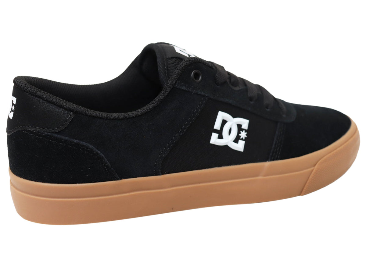DC Shoes Mens Comfortable Teknic Leather Lace Up Shoes Black Gum