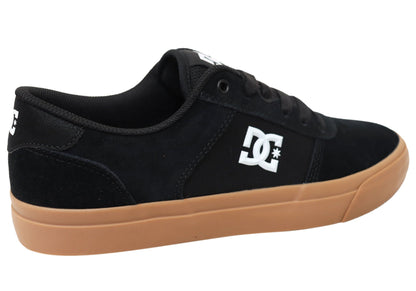 DC Shoes Mens Comfortable Teknic Leather Lace Up Shoes Black Gum