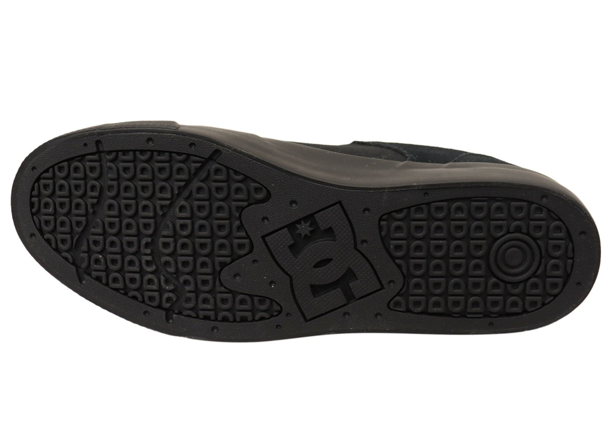 DC Shoes Mens Comfort Teknic Leather Lace Up Shoes Black Black Black