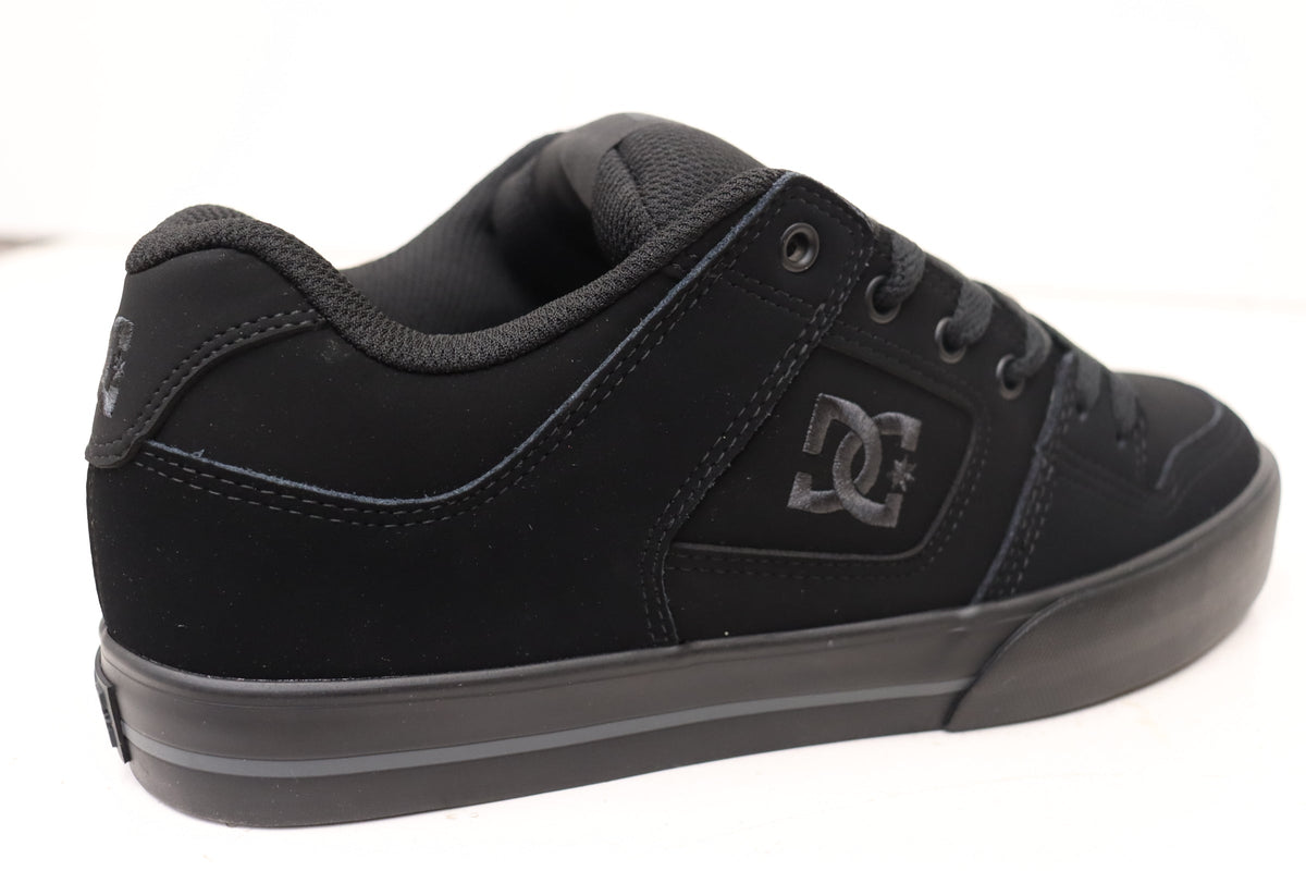 DC Shoes Mens Comfortable Leather Pure Lace Up Shoes Black Black Black