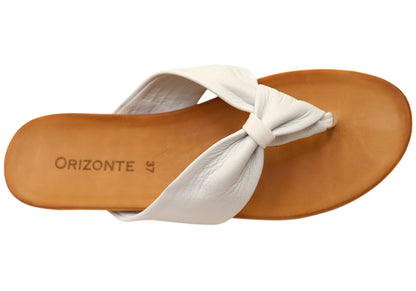 Orizonte Smilestep Womens Comfortable European Leather Thongs Sandals