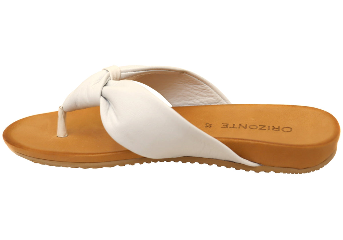 Orizonte Smilestep Womens Comfortable European Leather Thongs Sandals