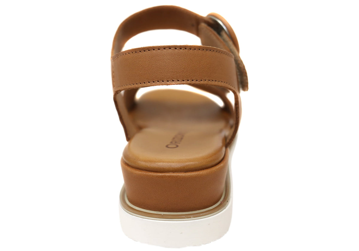 Orizonte Daisysoft Womens Comfortable European Leather Wedge Sandals