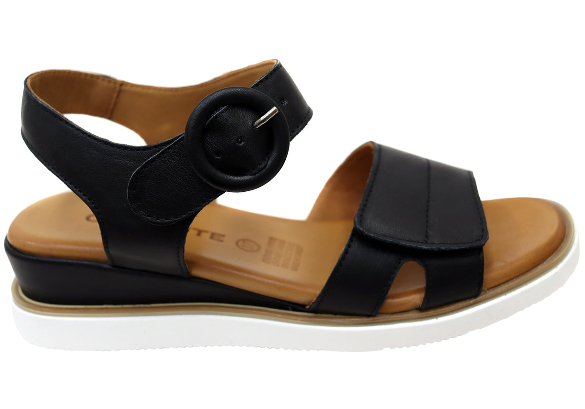 Orizonte Daisysoft Womens Comfortable European Leather Wedge Sandals