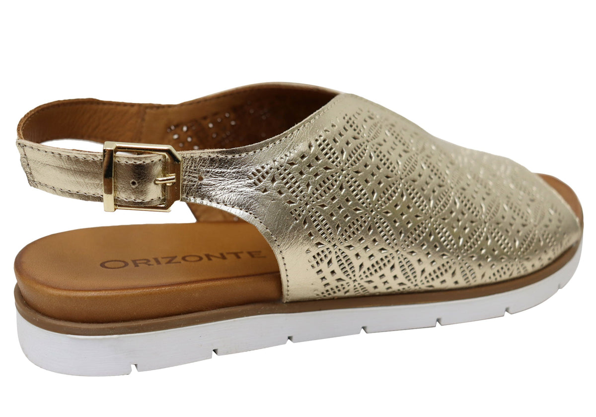 Orizonte Fleurflex Womens Comfortable European Leather Sandals