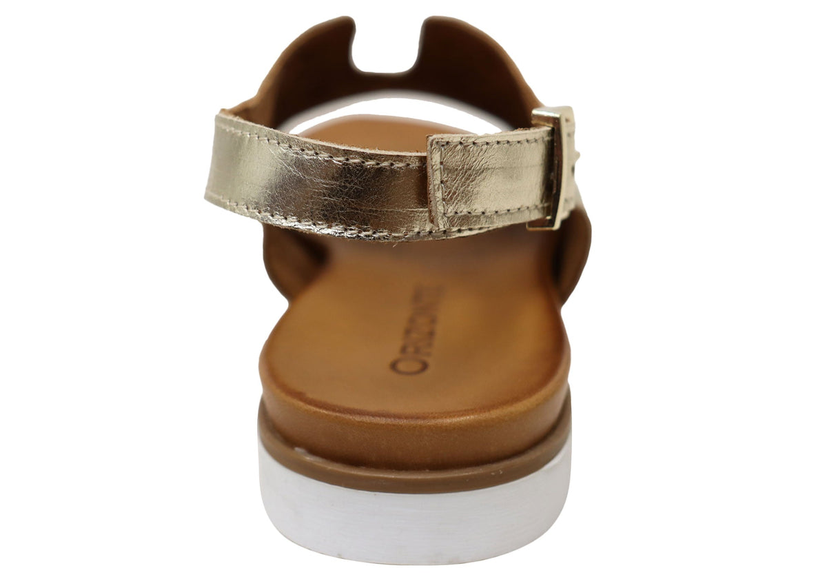Orizonte Fleurflex Womens Comfortable European Leather Sandals