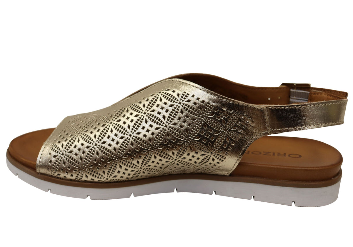 Orizonte Fleurflex Womens Comfortable European Leather Sandals