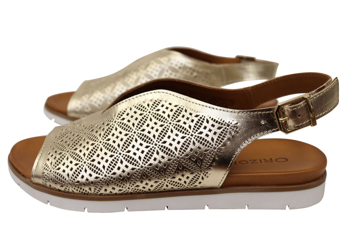 Orizonte Fleurflex Womens Comfortable European Leather Sandals