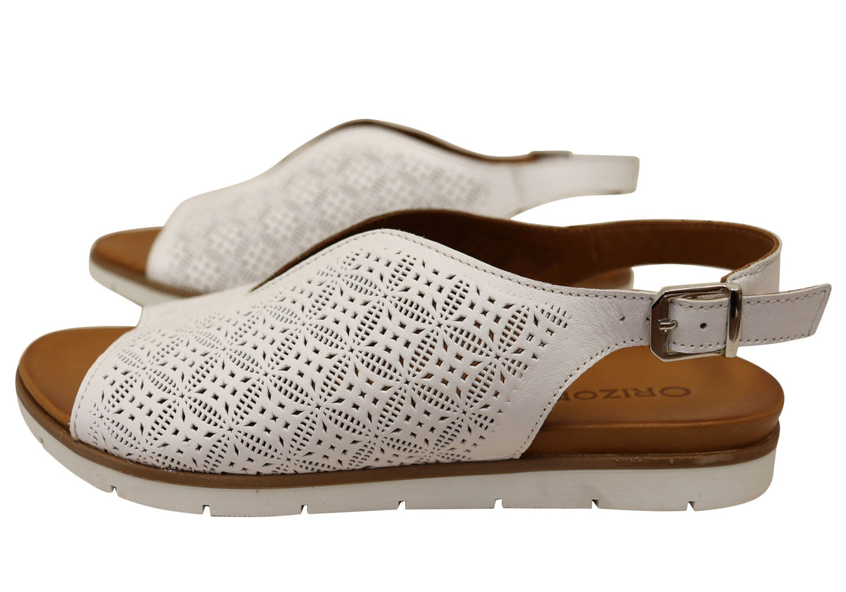 Orizonte Fleurflex Womens Comfortable European Leather Sandals