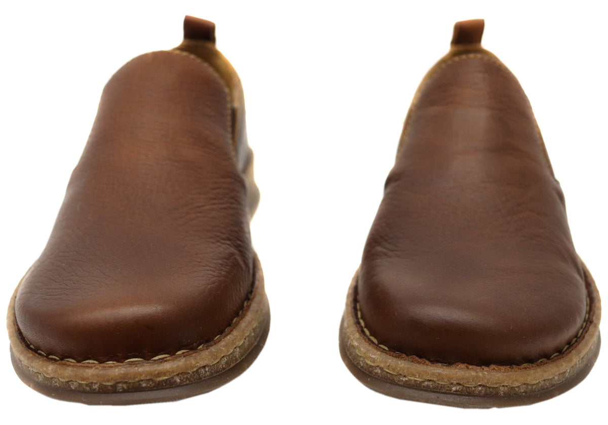 Born Mens Bryson Leather Comfortable Slip On Shoes