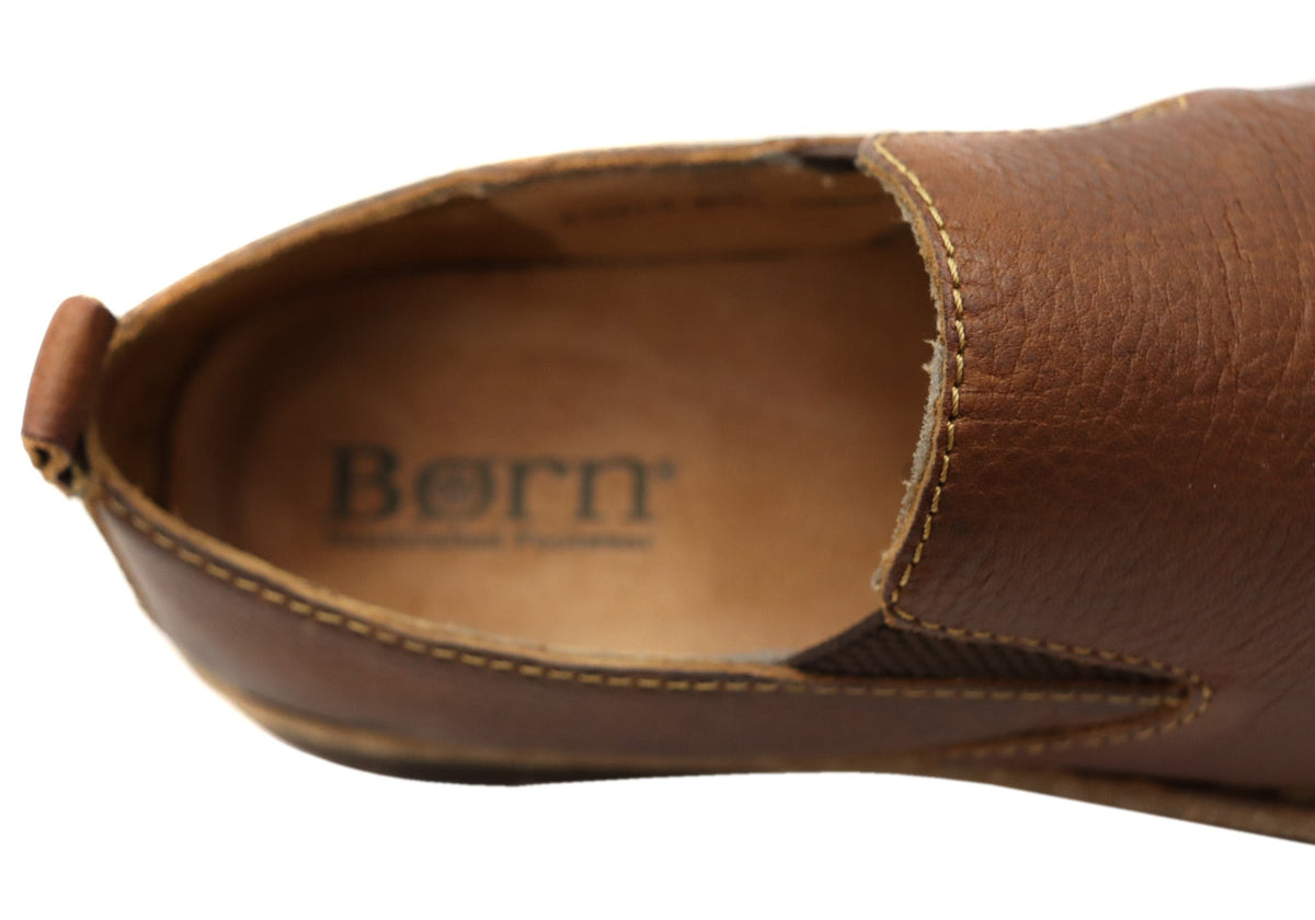 Born Mens Bryson Leather Comfortable Slip On Shoes