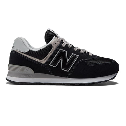 Men's Wide Fit New Balance ML574EVB Walking/Running Trainers - Exclusive - Black/White ENCAP Width 4E