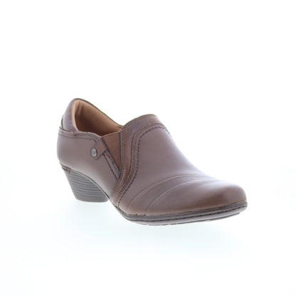 Cobb Hill Laurel Slip-On CI9528 Womens Brown Leather Ankle & Booties Boots