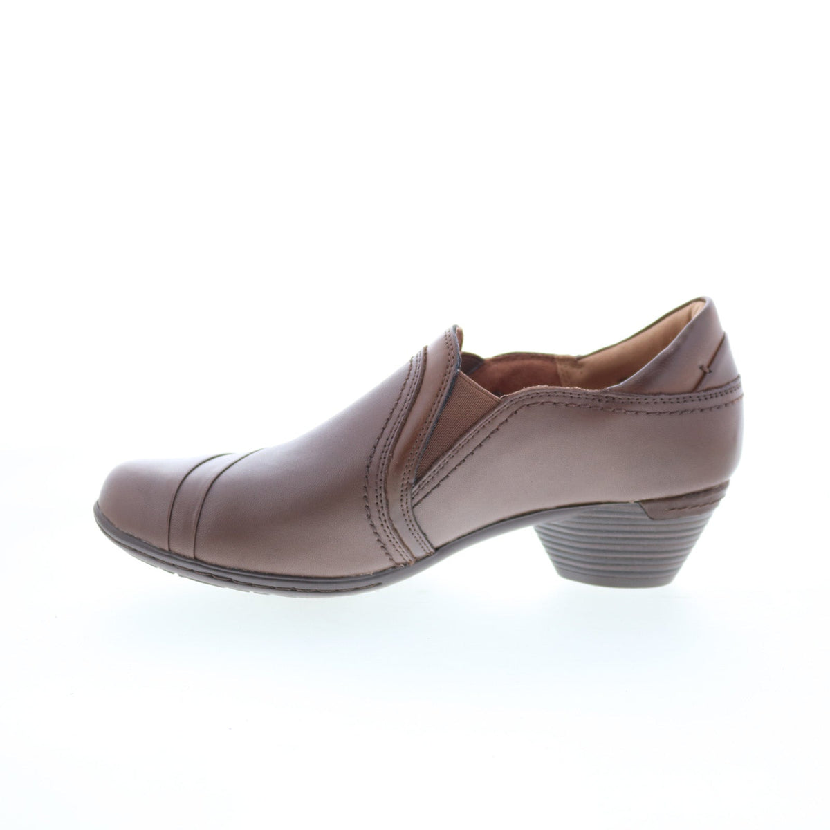 Cobb Hill Laurel Slip-On CI9528 Womens Brown Leather Ankle & Booties Boots