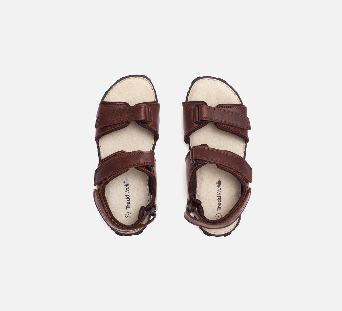 Mens Wide Fit James Leather Sandals by Tredd Well