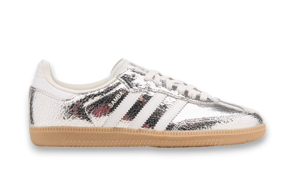 adidas Samba OG Silver Metallic Cracked Leather
